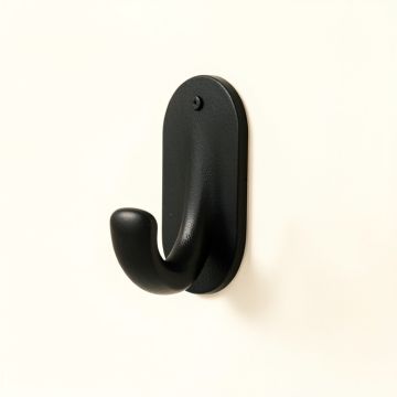 Reed Arc Wall-Mounted Robe Hook - Black (synthetic illustration; no displayed measurements)