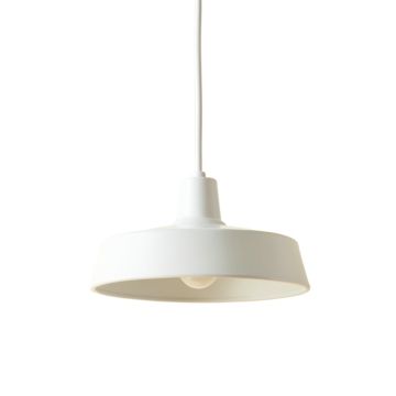 Reed Canyon Pendant Light Suspended From One Plain Cable - White