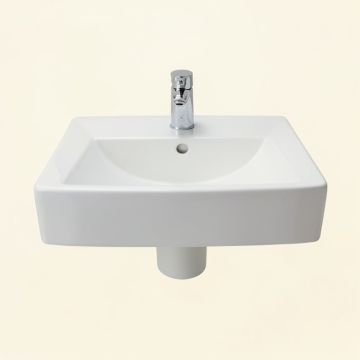 Frame White Ceramic Rectangular Drop-In Bathroom Sink With Overflow (synthetic illustration; no displayed measurements)