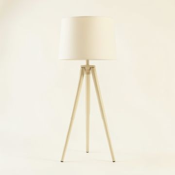 Slate Canyon Floor Lamp With A Plain Fabric Shade - Cream (synthetic illustration; no displayed measurements)