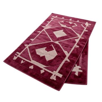 Pacifica Geometric Tufted Wool Magenta Area Rug
