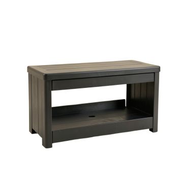 Lake Crossing Narrow Outdoor Storage Bench - Black