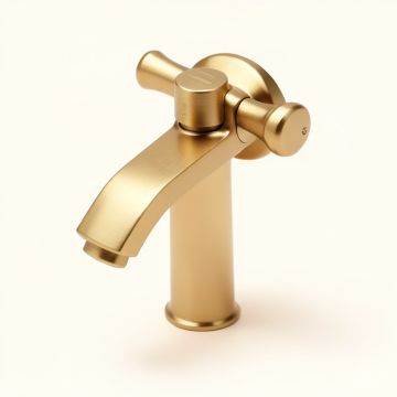 Circular X Handle Single Hole Bathroom Faucet (synthetic illustration; no displayed measurements)