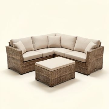 Outdoor Garden Patio Furniture 7-Piece Pe Rattan Wicker Sectional Cushioned Sofa Sets With 2 Pillows And Coffee Table (synthetic illustration; no displayed measurements)