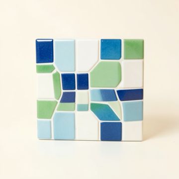 Premium Hand Painted 3 '' X 6 '' Glass Mosaic Subway Tile (synthetic illustration; no displayed measurements)