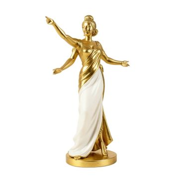 Draped In Gold Art Deco Dancer Figurine