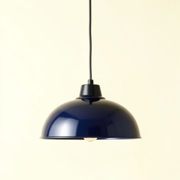 Maple Bend Pendant Light Suspended From One Plain Cable - Navy (synthetic illustration; no displayed measurements)