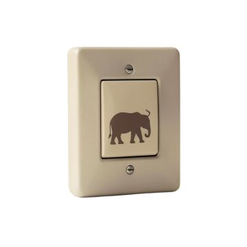 Grey Elephant Silhouette Animal On Minimalist Style 1-Gang Toggle Light Switch Wall Plate