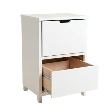 Oak Canyon Freestanding Pull-Out Hamper Cabinet - White