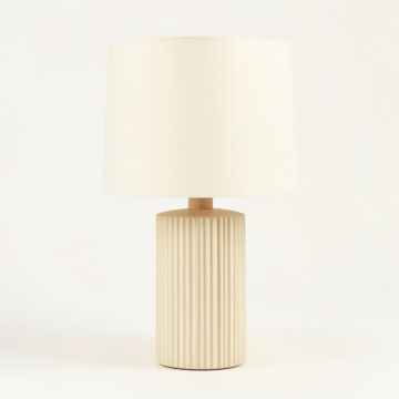 Shore Dale Table Lamp With A Plain Fabric Shade - Cream (synthetic illustration; no displayed measurements)