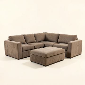Alídio 132 '' Wide Microfiber/Microsuede Left Hand Facing Modular Sectional With Ottoman (synthetic illustration; no displayed measurements)