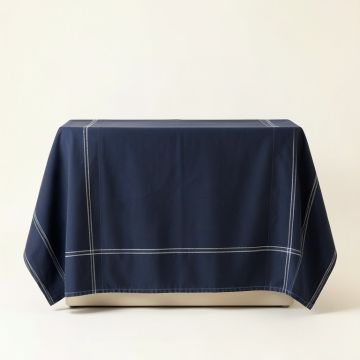 Spruce Dell Flat Bed Sheet - Navy (synthetic illustration; no displayed measurements)