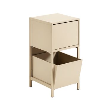 Willow Arc Freestanding Pull-Out Hamper Cabinet - Beige