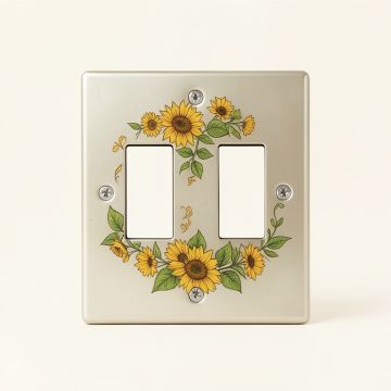 Sunflower Double Toggle Light Switch (synthetic illustration; no displayed measurements)