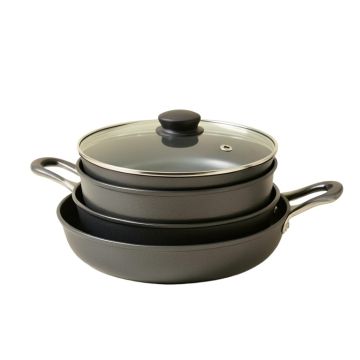 Lloydpans Kitchenware 3 Piece Non-Stick Skillet Set With Lid