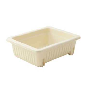 Sage Branch Empty Railing Planter With Integral Brackets - Cream