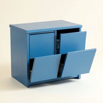 Vale Crossing Freestanding Pull-Out Hamper Cabinet - Blue (synthetic illustration; no displayed measurements)
