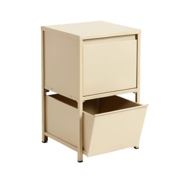 Rowan Bluff Freestanding Pull-Out Hamper Cabinet - Beige