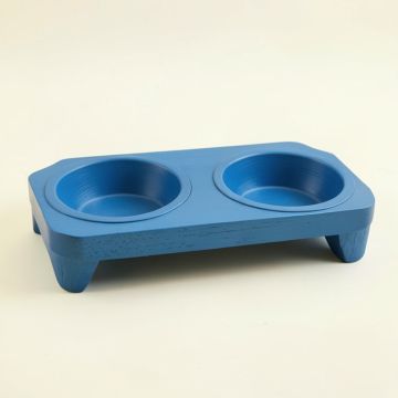 Brook Field Pet Feeding Stand With Two Plain Empty Bowls - Blue (synthetic illustration; no displayed measurements)