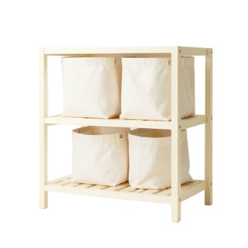 Holly Crest Laundry Sorting Station With Plain Removable Bags - Cream