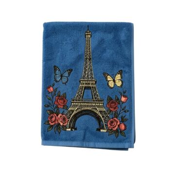 Kisner Eiffel Tower Hand Towel With Roses And Butterflies Hand Towel