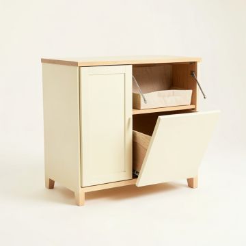 Cedar Crossing Freestanding Pull-Out Hamper Cabinet - Cream (synthetic illustration; no displayed measurements)
