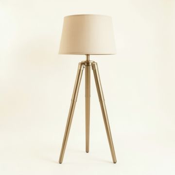 Hazel Bluff Floor Lamp With A Plain Fabric Shade - Beige (synthetic illustration; no displayed measurements)