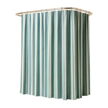 Vinyl Striped Shower Curtain Set