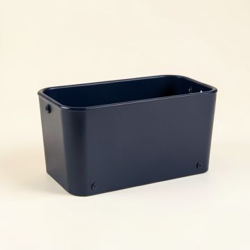 Cedar Crossing Empty Railing Planter With Integral Brackets - Navy (synthetic illustration; no displayed measurements)