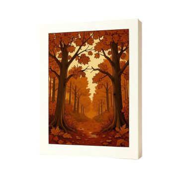 Paint By Number Autumn Scene Finished Print - Not A Paint By Number Kit - Graphic Art Print On Paper