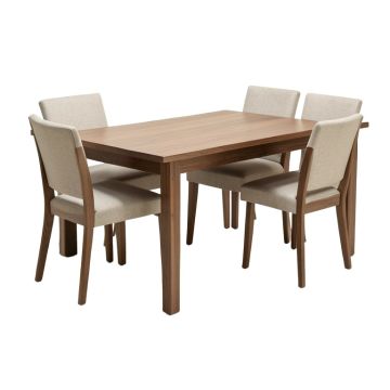 Alyssya Butterfly Leaf Rubberwood Solid Wood Dining Set