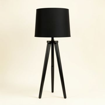 Lake Bridge Floor Lamp With A Plain Fabric Shade - Black (synthetic illustration; no displayed measurements)