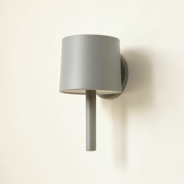 Reed Crest Wall Sconce Mounted On A Plain Wall - Gray (synthetic illustration; no displayed measurements)