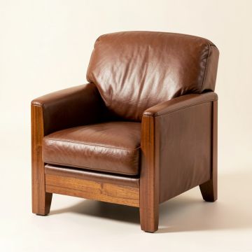 Vankirk 22 '' Wide Genuine Leather Lounge Chair (synthetic illustration; no displayed measurements)