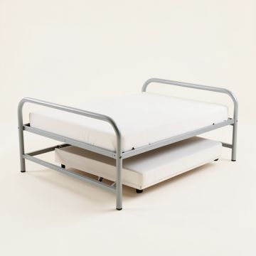 Bright Pop Metal Daybed With Trundle (synthetic illustration; no displayed measurements)