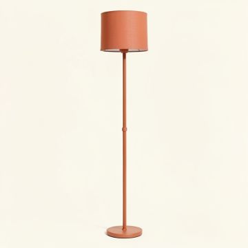 Pine Crest Floor Lamp With A Plain Fabric Shade - Terracotta (synthetic illustration; no displayed measurements)