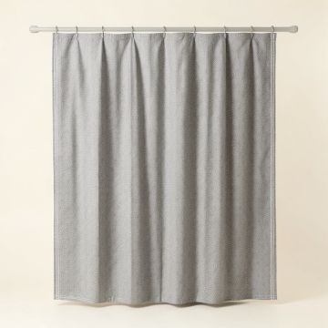 Flint Canyon Shower Curtain Hanging Flat From A Plain Rod - Gray (synthetic illustration; no displayed measurements)