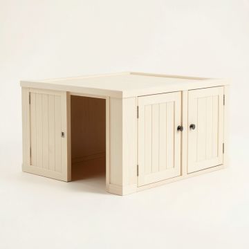 Linden Crest Empty Furniture-Style Litter Enclosure - Ivory (synthetic illustration; no displayed measurements)