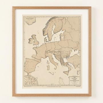 Ethnographische Karte Von Europa , 1847 By Heinrich Berghaus Framed Graphic Art (synthetic illustration; no displayed measurements)