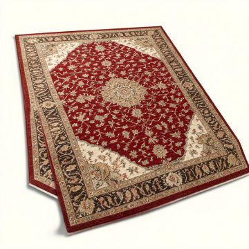 Kealey Oriental Machine Made Power Loom Wool/Polyester Red/Brown/Beige Area Rug (synthetic illustration; no displayed measurements)