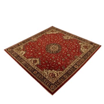 Contemporary Machine Made Power Loom Wool And Polyester Red/Brown Area Rug