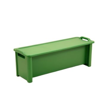 Laurel Bridge Narrow Outdoor Storage Bench - Green (synthetic illustration; no displayed measurements)