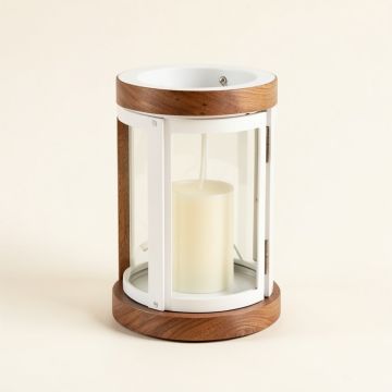 Aluminum And Wood Lantern (synthetic illustration; no displayed measurements)