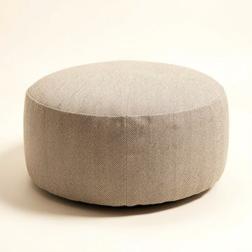 Regional 16 '' Round Chevron Pouf Ottoman (synthetic illustration; no displayed measurements)