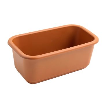Fern Brook Empty Railing Planter With Integral Brackets - Terracotta
