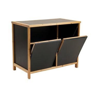Spruce Arc Freestanding Pull-Out Hamper Cabinet - Black
