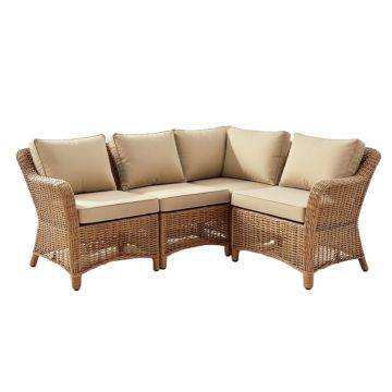 Glouster 3 Piece Rattan Seating Group With Cushions