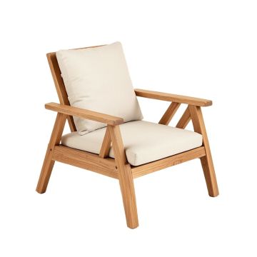 Jettie Modern Outdoor Wood Patio Chair With Cushions