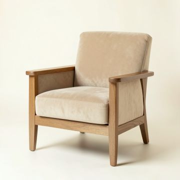 Lake Bend Upholstered Armchair - Beige (synthetic illustration; no displayed measurements)