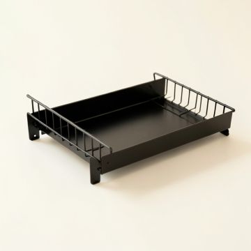 Harbor Field Empty Under-Desk Cable Tray - Black (synthetic illustration; no displayed measurements)